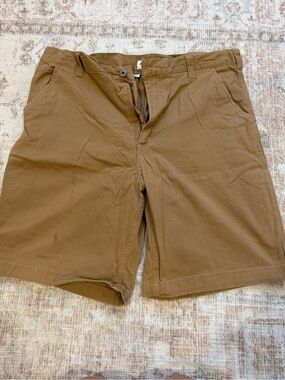 Eddie Bauer Men's Brown Flat-Front Chino Shorts